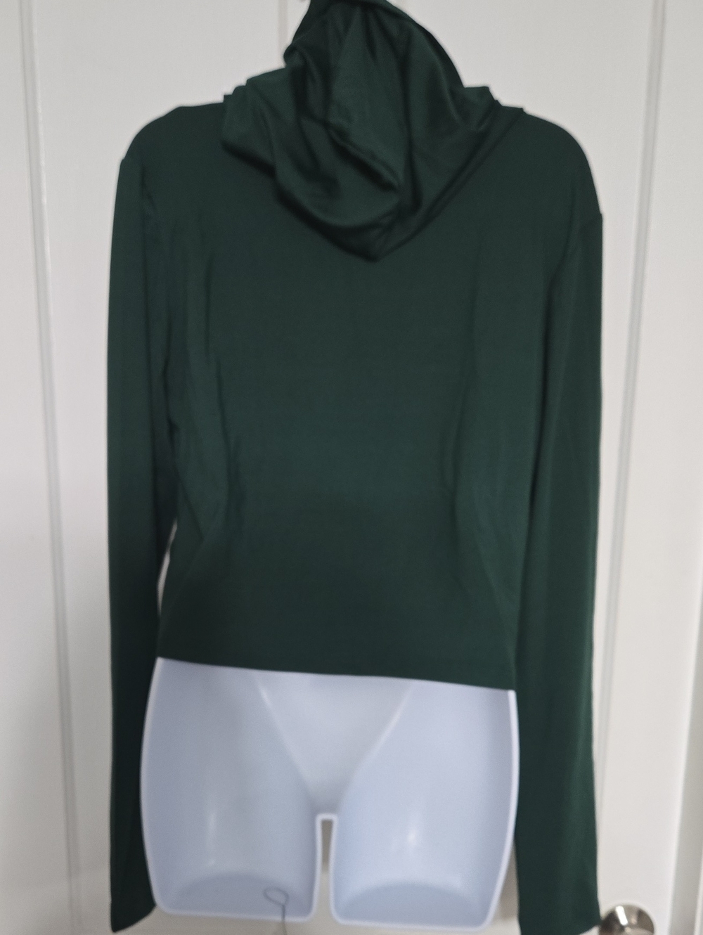 Women's Forest Green Hooded Zip Front Crop Hoodie Summer L-2X NWOT - Picture 6 of 7